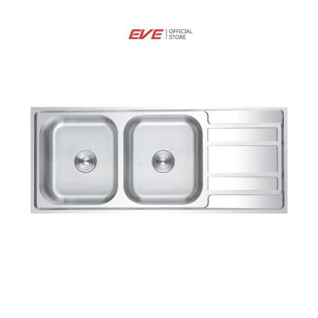 ซิงค์ล้างจานสแตนเลส 2 หลุม มีที่พักจาน EVE EGO 1200/500 ขนาด 120 เซนติเมตร_1